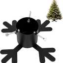 Christmas Tree Stand with Water Reservoir Real Christmas Tree Stand Snowflake Shaped Metal Base Holder Fits for 1.18"-4.33'' Trunk for Home Xmas Party Decoration, 1.4 L Water Capacity