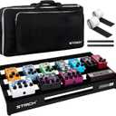 STRICH Guitar Pedal Board Aluminum Alloy 3.24lb Lightweight Pedalboard 28'' x 13.78'' Extra Large Effect Pedals board with Carry Bag, STANDARD 28 (Angled)