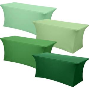 Frienda 4 Pcs Gradient Green Tablecloth 71x30 Rectangle Table Cover