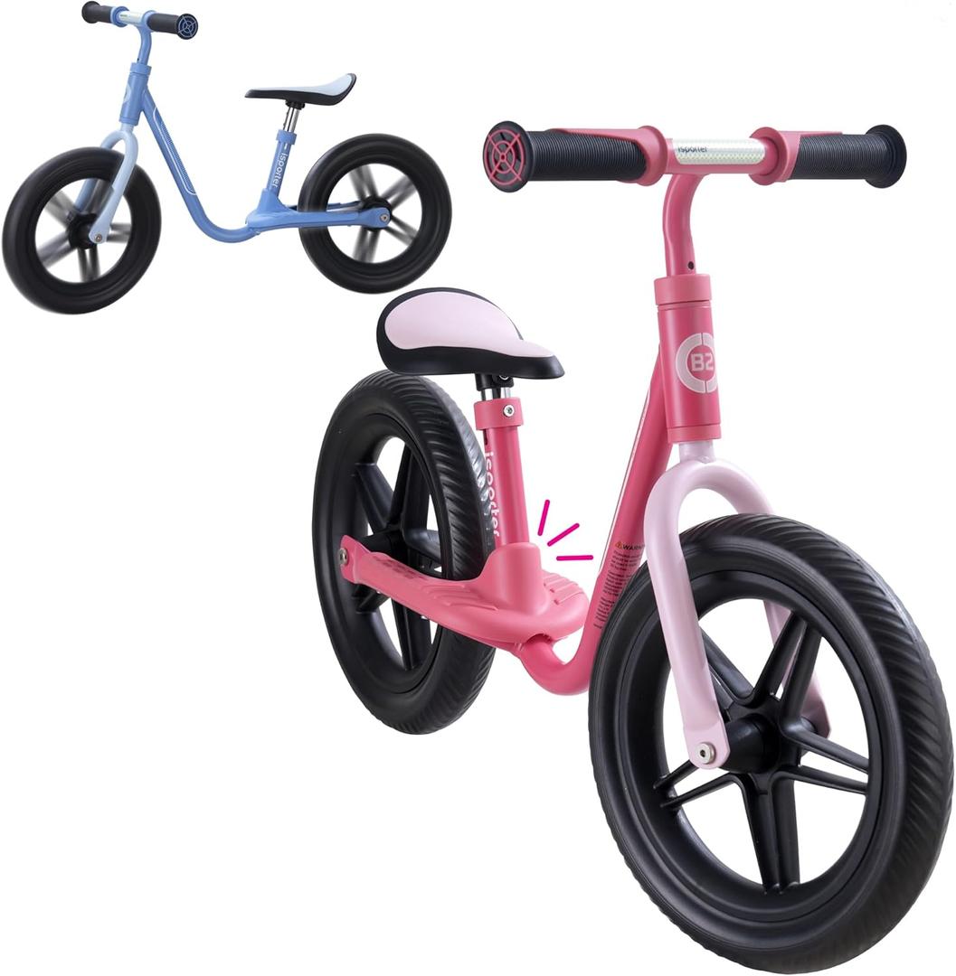 iSporter 10inch or 12inch Kids Balance Bike for Toddler 2 Year Old, Boys Girls Ages 2-5, Gift Push Bikes, No Pedal Training Bicycle, with Footrest, Puncture-proof Tyres, and Height Adjustable