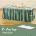 PARTISKY 1 Pack Sage Green Tablecloths for Rectangle Tables 6ft, Wrinkle Resistant Spandex Table Cover Fitted Stretch Table Cloth with Pleated Ruffle Skirts for Party Banquet Dining Birthday Wedding