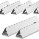 QuliMetal 66033 Flavorizer Bars for Weber Genesis II/ LX 400 Series Gas Grills, Porcelain Steel Heat Plates Replacement Parts for Weber 66033/ 66796, Stainless Steel, 17GA