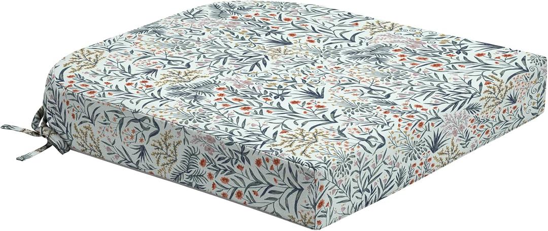 Arden Foam Outdoor Round Back Seat Cushion Kit, 20 x 19, Made with ProFoam, Rain-Proof, Fade Resistant, Pistachio Botanical