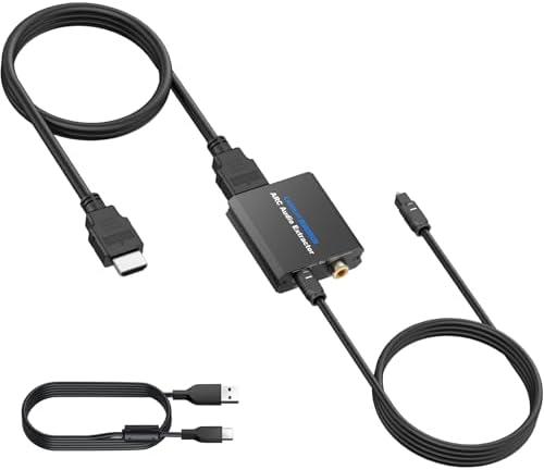CAMWAY ARC Audio Extractor,192 KHz Audio Adapter,ARC to Optical/Coaxial Audio Splitter for TV to Speaker, AV Amplifier Audio Converter (Not for TV with HDMI or eARC Interface)