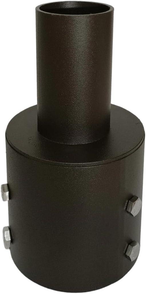 Bronze Tenon Adapter for 4" Round Pole,Top Tenon for 2 3/8" Slip Fitter Mount,Steel Led Shoebox Light Mount, Easy to Install Pole Adapter,Poweder Coated Finish