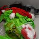 SONOTA Christmas Costume Adult Men Santa Claus Outfit 7PCS Furry Green Giant Monster Professional Realistic Xmas Cosplay Suit XXL