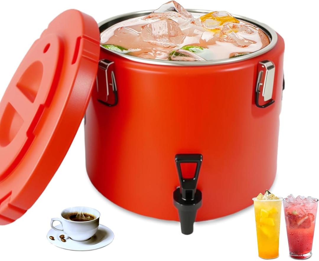 Insulated Beverage Dispenser,20L/5 Gallon Thermal Hot & Cold Drink Dispenser with 304 Stainless Steel Interior & Spout,Portable for Hot Tea Coffee Water Restaurant Drink Shop