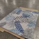 JONATHAN Y Tropics Palm Leaves Indoor Outdoor Area Rug 8X10 Gray/Blue, Boho for Backyard, Patio, Porch, Easy-Cleaning, High Traffic, Pet-Friendly, Non-Shedding (AMC100A-8) (7'9" x 10' (Rectangular))