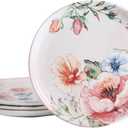 Bico Margret's Garden Dinner Plates Set of 4, 11 Inch Large Ceramic Plates for Pasta, Steak, Stylish Serving Dishes, Microwave and Dishwasher Safe, Gift for Housewarming and Thanksgiving