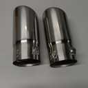 Pack of 2 Exhaust tips - to Fit 1.5 to 2 Inch Exhaust Tail Pipe Diameter- Stainless Steel to give Chrome Effect - Car Muffler Tips