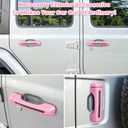 E-cowlboy Door Handle Inserts Cover Trim+Tailgate Handle Cover for 2018-2025 Jeep Wrangler JL JLU Sports Sahara Freedom Rubicon Unlimited Gladiator JT 2-Door & 4-Door Exterior Accessories (Pink 5PCS)