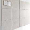 Large Cork Board Alternative - 12-Pack Felt Wall Tiles with Safe Removable Adhesive Tabs, Cork Wall Tiles Bulletin Board Home Office Essentials - Ivory