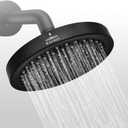 Shower Head High Pressure Rain Premium Quality Luxury Design Anti-Clogging Silicone Nozzles Adjustable Replacement for Bathroom Shower Heads (6 inch Round) (Matte Black)