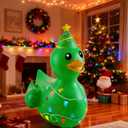 Hungdao 4ft Christmas Golf Cart Decoration Kit Christmas Inflatable Tree Duck PVC Blow Ups Tree Duck Fan Flag Tinsel Garlands Tinsel Streamers Reusable Outdoor Pool Floats Decoration for Parade Yard