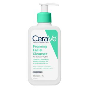 CeraVe Foaming Facial Cleanser, Daily Face Wash for Oily Skin, Hyaluronic Acid + Ceramides + Niacinamide, Fragrance Free & Paraben Free, Non-Drying Oil Control Face Wash, 8 Fluid Ounces (8 Fl Oz (Pack of 1))