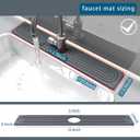 Stone Faucet Mat for Kitchen Sink, 23.6 Inch Quick Dry Sink Stone with Anti-Slip Pads - Adjustable Diatomite Splash Guard Tray for Kitchen Sink Faucet, Dark Gray 2-Piece Set