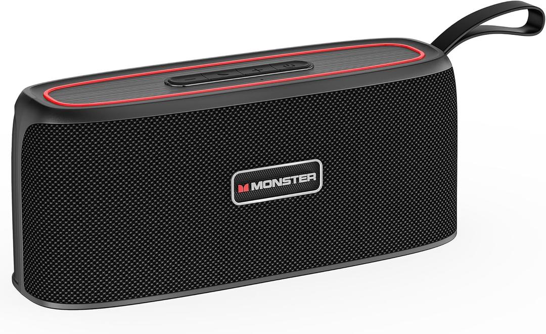 Monster Shock Portable Bluetooth Speaker, True Wireless Speaker, 30W Loud Stereo Sound, IPX6 Waterproof,17 Hours Playback, Bluetooth 5.4 TWS Pairing Outdoor Speakers with Handle