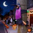 54" Crashing Witch Halloween Decoration  Flying Witch on Broom Colliding with Tree for Outdoor Yard, Porch, Garden, and Haunted House Dcor  Betty Bash Large Halloween Prop