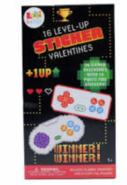 Lolli & Pip™ Video Games Sticker Valentines Day Cards, 16 ct   2 Pack
