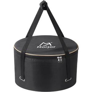 Morjor Dutch Oven Bag for 14 Inch Dutch Oven, Carry Bag with Extra Inner Crossed Straps & 2 Pockets