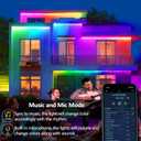 50FT Outdoor LED Strip Light IP68 Waterproof,Outside RGB Light Strip with App/Remote Control,Chase Mode,Music Sync Rope Light for Balcony,Deck,Rooftop,Garden,Pool