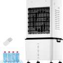 Portable Air Conditioner,[12L] Fast Cooling Evaporative Air Cooler with Remote, AC Cooling Fan with 6 Speeds, 24H Timer, Mist & Ambient Light, Air Cooler Fan for Room Bedroom Office