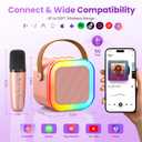 Mini Karaoke Machine for Kids Adults, 2026 TOP Birthday Gifts for Girls 3,4,5,6,7,8+Year Old Toddler Toys,Portable Bluetooth Speaker with 2 Wireless Karaoke Microphones Player Mothers Gifts(Rose Gold)