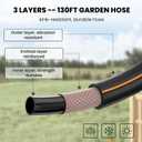 Giraffe Tools Retractable Garden Hose Reel 1/2 Inch x 130 ft, Super Heavy Duty, Any Length Lock, Slow Return System, Wall Mounted and 180 Deg Swivel Bracket