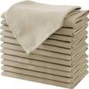 H.VERSAILTEX Cloth Napkins Set of 12 (18" X 18") Linen Textured Dinner Napkins Waterproof Extra Soft Thick Durable Reusable Napkins with Hemmed Edges for Dinners, Weddings and Everyday Use, Taupe