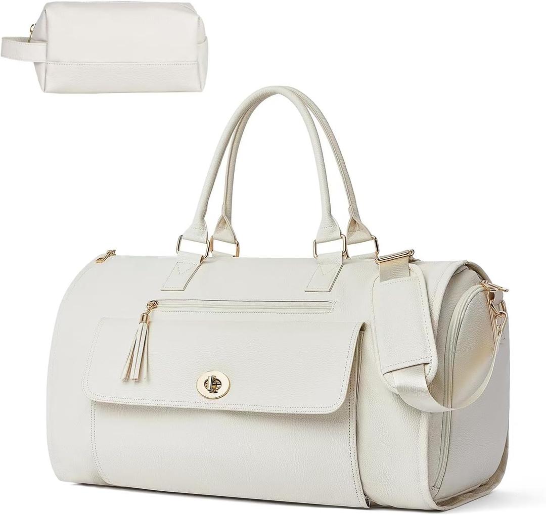 Carry on Garment Duffle Bag for Travel, 2 in 1 Hanging Suitcase Suit Bag for Women, Garment Bag Duffle Bag Combo with Shoe Pouch, Gifts for Women