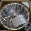 Gold Dining Room Chandelier 16 Modern Textured Glass Chandelier 3-Light Drum Crystal Light Fixture Vintage Farmhouse Round Hanging Lighting for Kitchen Island Over Table