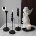 BEAHOT Matte Black Candle Holders Set of 6 with Matching Candle Snuffers Elegant Non-Slip Candlestick Holders for Christmas Decorations Wedding Centerpiece, Dining Table & Home Gift Display