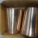 HealthAndYoga qCup Pure Copper Tumblers for Drinking - Ayurvedic Health Pure Copper Cups 2 pcs. set - 250 ml.(8 fl oz) (Plain)