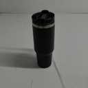 40 oz Tumbler with Handle Straw Lid Insulated Stainless Steel Vacuum Reusable Keep Drinks Cold Coffee Cup Holder Friendly Gifts for Women Men Lover Car Gym Travel, Black