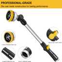FANHAO Metal Garden Hose Wand, 16-Inch Heavy Duty Watering Wand with 9 Spray Patterns, 180 Rotating Long Garden Hose Nozzle Thumb Flow Control, Ideal to Water Hanging Baskets and Shrubs -Yellow