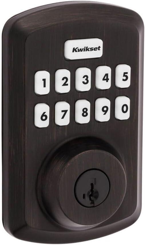Kwikset 9250TRS-11PS Transitional Powerbolt 2 Electronic SmartCode Deadbolt SmartKey with RCAL Latch and RCS Strike Venetian Bronze Finish