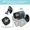 AQQA Aquarium Wave Maker,3W/5W/10W/15W Suction Cup Fish Tank Single Powerhead Pump110V/60Hz Ultra Quiet Submersible Circulation Pump,360Adjustable For Freshwater Saltwater Black