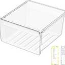 UPGRADED DA97-08693B Refrigerator Crisper Drawer Compatible with Samsung Refrigerator Drawer Parts RS25J500DSR RS25J500DSG RS261MDRS RS25H5000SR DA97-08693B Samsung Fridge Drawer Replacement Upper Bin
