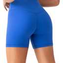 YUNOGA Womens RibFlex Ribbed Biker Shorts 6" Inseam (XL, Royal Blue) (Blue, XL)