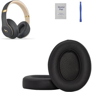 Replacement Ear Pads - Compatible with Studio 2 & Studio 3 Headphones, Soft Protein Leather,Premium Noise Cancelling Earpads, Durable & Comfortable Ear Cushions (Studio 3-Shadow Gray)