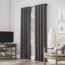 Sun Zero Nordic 2-pack Theater Grade Extreme 100% Blackout Grommet Curtain Panel Pair, 52" x 84", Gray(Each panel measures 52x84. Combined panel pair measures 104x84)