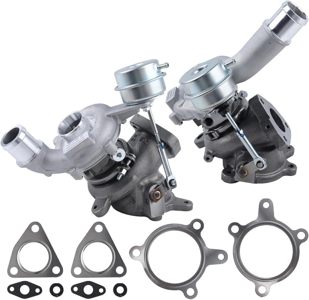 2Pcs Left & Right Complete Turbo Turbocharger Kit w/Wastegate Actuator & Gasket Compatible with 2010-2019 Ford Explorer Flex Taurus Lincoln MKS MKT V6 3.5L Replace# AA5E-9G438-GD AA5Z-6K682-CA