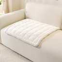 OstepDecor Chair Cover for Dogs, Couch Arm Cover, Sofa Headrest Covers Pet Friendly, Thick Soft Sofa Slipcovers Cushion Protector for Recliner Loveseat Leather L Shaped Sofa (27.6" x 27.6", White)