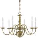 Livex Lighting 5006-01 Williamsburgh 6 Light Antique Brass Chandelier
