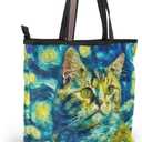 Tote Bag for Women with Zipper,Polyester Tote Purse Holiday Tote Bag Work Handbag Women Gift (Medium, Cat 15)