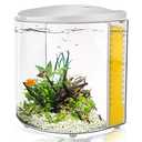 Small Fish Tank 1.2 Gallon Betta Fish Tank with Filter and Light for Shrimp, Jellyfish, Goldfish, Aquarium Starter Kit for Home, Office, Room, Decorative Desktop