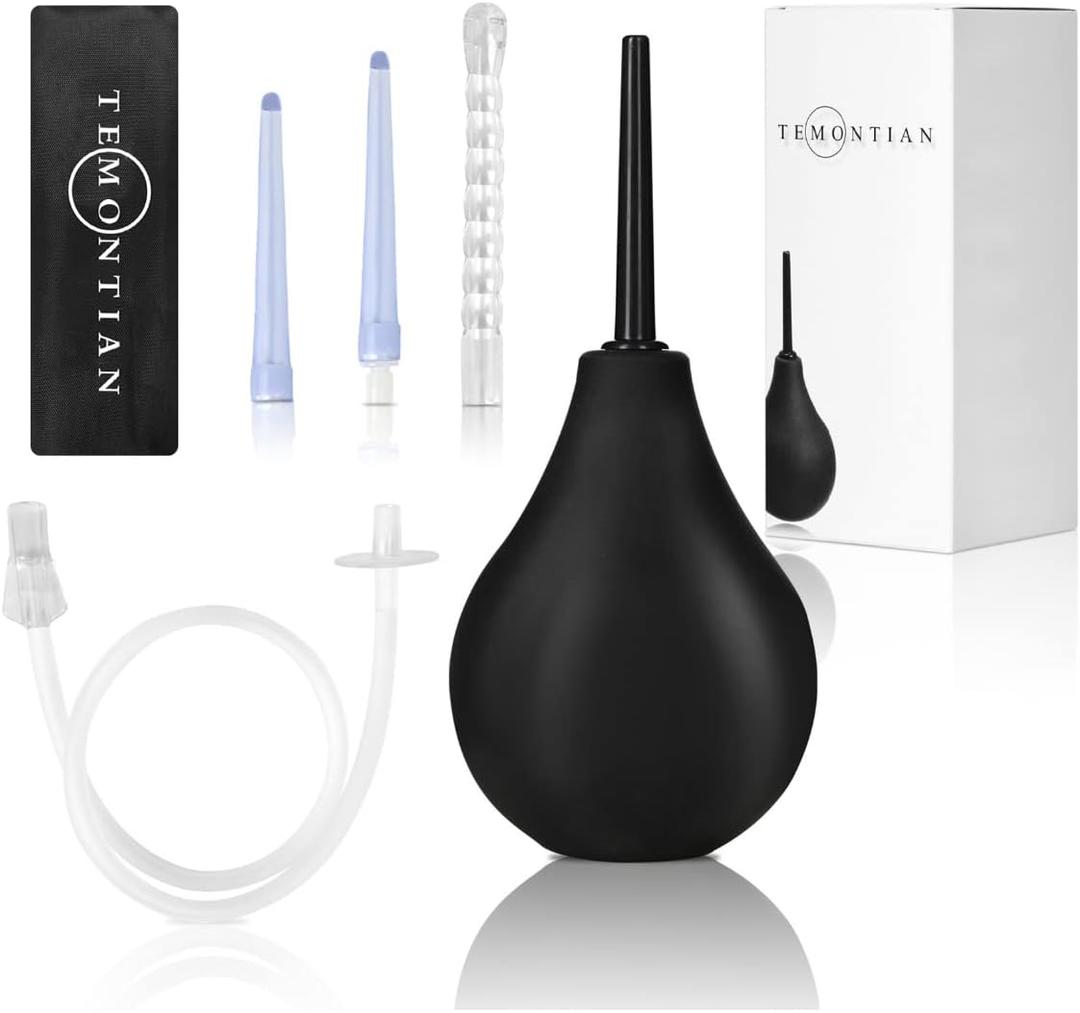 Enema Bulb Kit , Anal Douche for Men Women Beginners,Enima Vaginal Cleaner kit for Women, Douches for Men with 19.7in Hose+4 Replaceable Nozzles (Black) Enema Bulb Kit , Anal Douche for Men Women Beginners,Enima Vaginal Cleaner kit for Women, Douches for Men with 19.7in Hose+4 Replaceable Nozzles (Black)