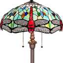 Tiffany Lamp Fine Sky Dragonfly Stained Glass Floor Lamp 2-Light