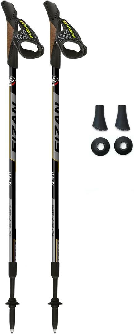 FIZAN Speed Model, Swift Nordic Aluminium Walking Poles (Black)