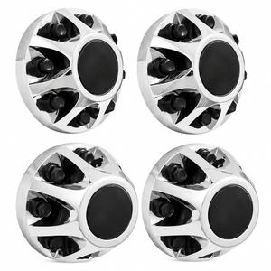 4Pcs Chrome Plated ABS 17" Dually Wheel Center Caps Compatible with 2007–2010 Chevy Silverado 3500HD / GMC Sierra 3500HD (2 Front & 2 Rear)